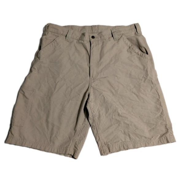 Carhartt Other - Carhartt B147 Tan Carpenter Work Shorts Mens 38 Original Fit Utility Canvas